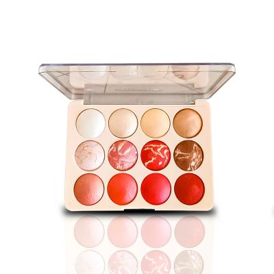 Glamorous Face 12 Color Highlighter & Blush On Palette (01)