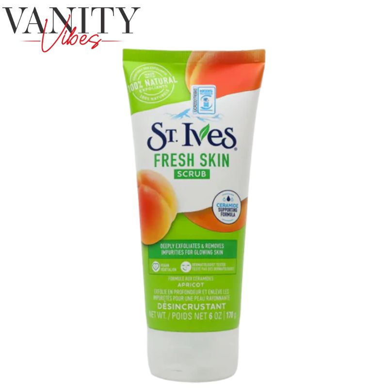 St. Ives Fresh Skin Scrub Apricot 170g Gentle Exfoliating & Brightening Face Scrub