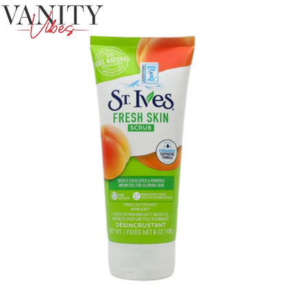 St. Ives Fresh Skin Scrub Apricot 170g Gentle Exfoliating & Brightening Face Scrub