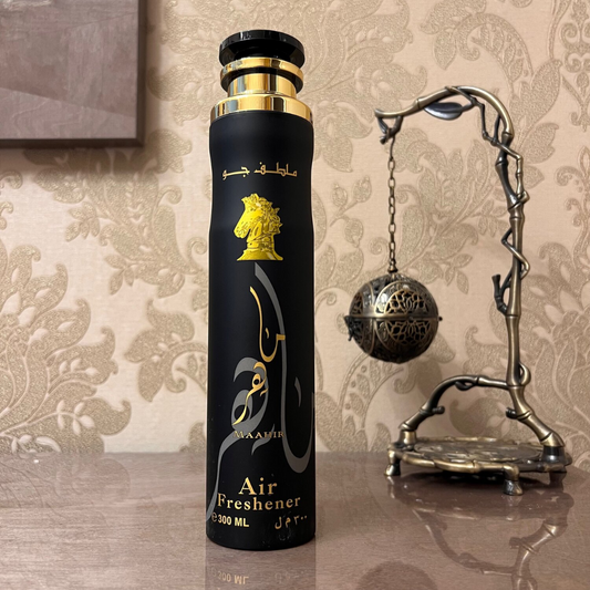 Lattafa Maahir Gold Air Freshener 300ml - Long Lasting Luxury Arabic Room Spray with Rich Oriental Fragrance