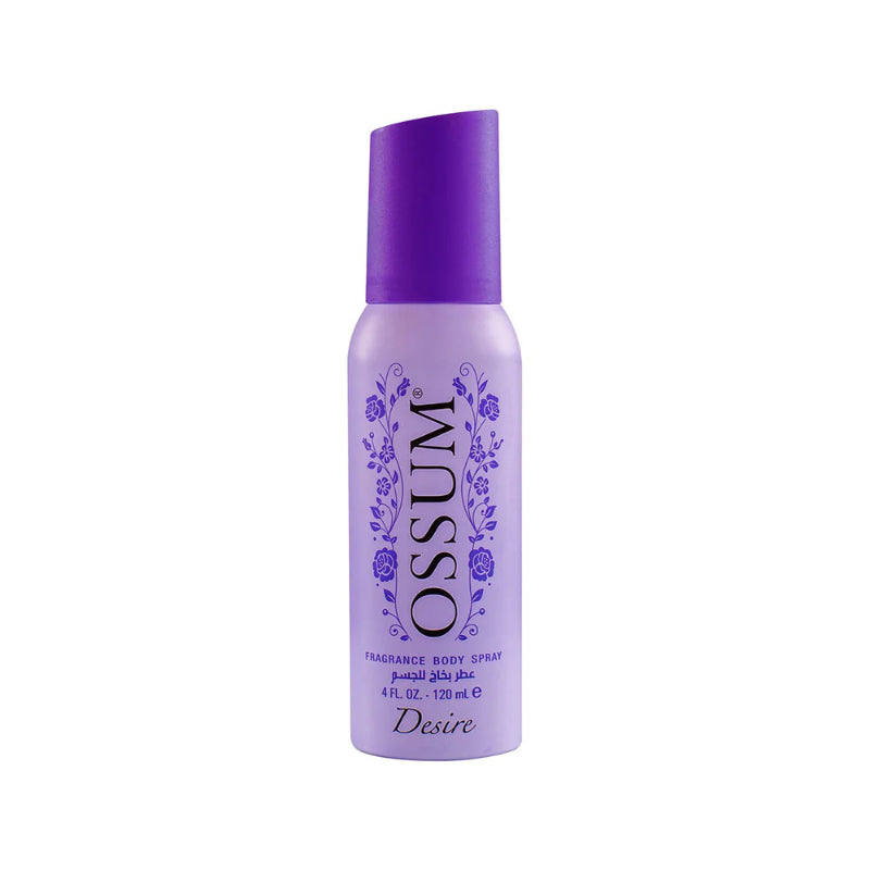 Ossum Desire Fragrance Body Spray 120ml - Long Lasting Fresh Floral Fruity Scent for Women
