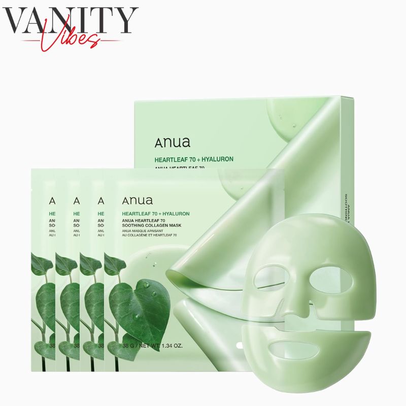 Anua Heartleaf 70+ Hyaluron Collagen Mask 38 g Soothing Hydration & Skin Repair (K Beauty)