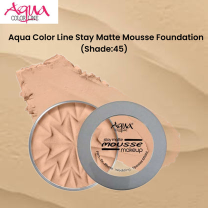 Aqua Color Line Stay Matte Mousse Foundation (Shade:45)