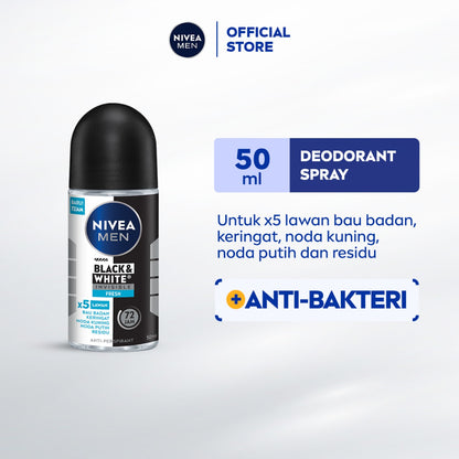 Nivea Men Black & White Invisible Fresh 72H Deodorant Roll on 50ml