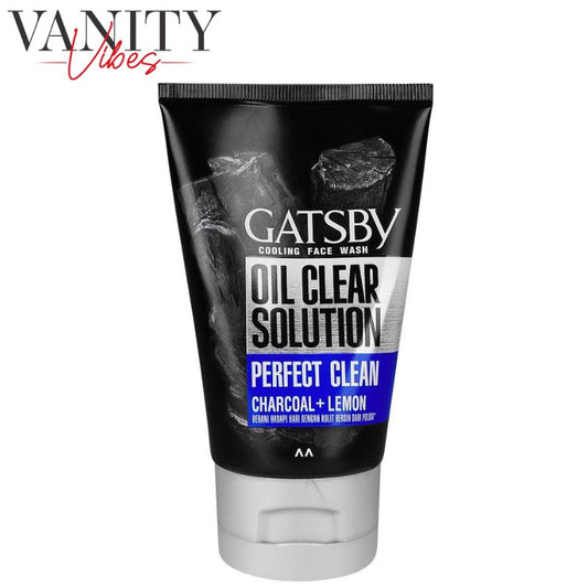 Gatsby Oil Clear Solution Perfect Clean Charcoal + Lemon Cooling Face Wash 100g