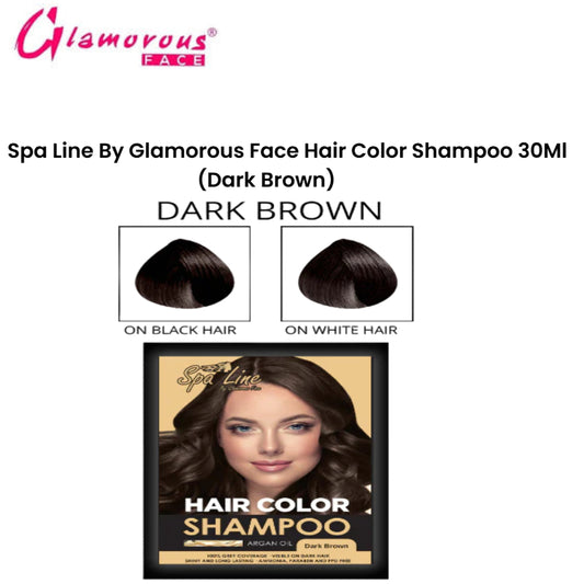 Spa Line By Glamorous Face Hair Color Shampoo 30Ml (Dark Brown )