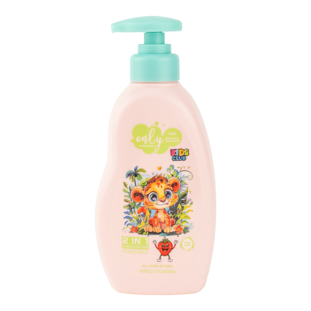 Only Kids Strawberry Shampoo 350ml – Gentle Tear-Free Kids Hair Care Shampoo for Soft Smooth Hair, Mild Cleansing, Nourishmen