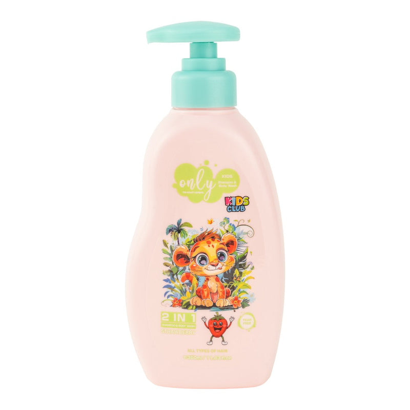 Only Kids Strawberry Shampoo 350ml - Gentle Tear-Free Kids Hair Care Shampoo for Soft Smooth Hair, Mild Cleansing, Nourishmen