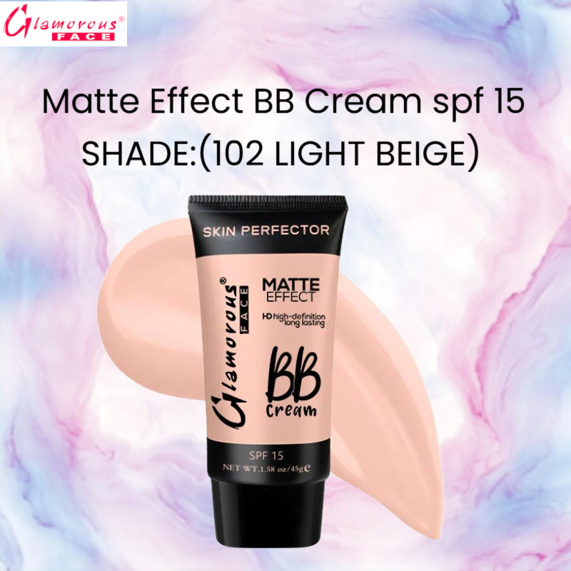 Glamorous Face Matte Effect BB Cream spf 15 (Shade:102 Light Beige)