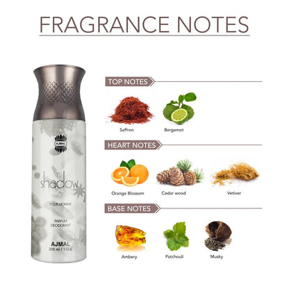 Aris Perfumes Shadow Homme Deodorant Perfume 200ml Body Spray for Men