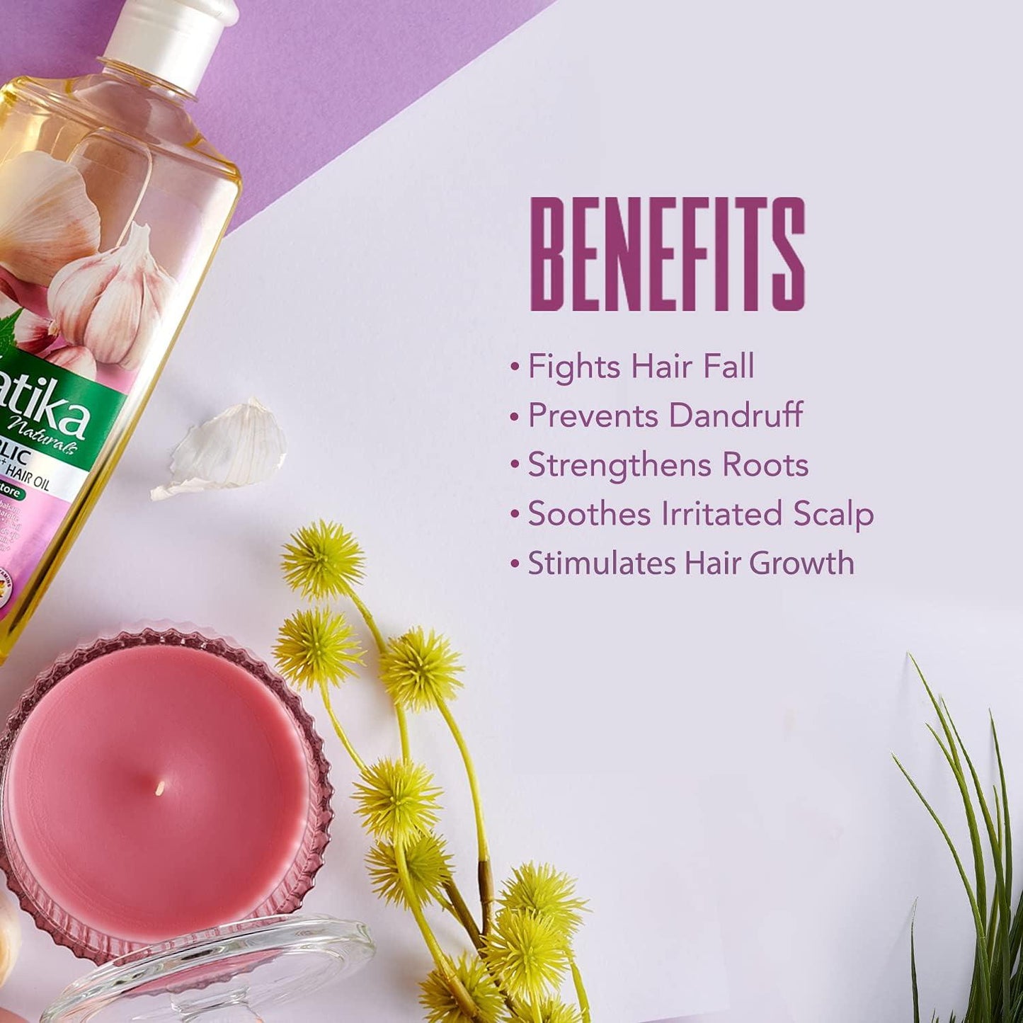 Vatika Naturals Garlic Enriched Hair Oil Vitamins A E & F 100ml