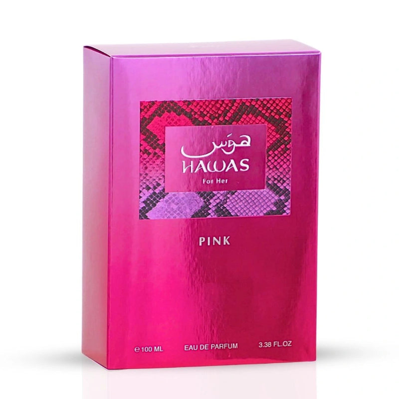 Hawas Pink for Her Eau de Parfum Spray 100ml by Rasasi Long-Lasting Feminine & Floral Fragrance