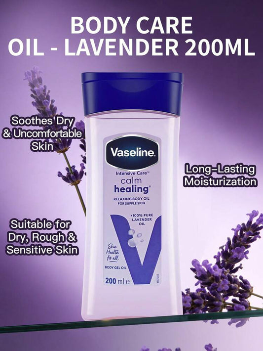 Vaseline Intensive Care Calm Healing Body Oil 200ml - Nourishing Body Oil for Soft Supple Skin, Deep Moisture Care, Smooth Sk
