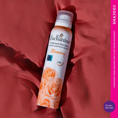 Enchanteur Stunning Perfumed Deodorant Mist 150ml - Long Lasting Floral Fragrance Body Spray for Women Freshness & Odor Prote