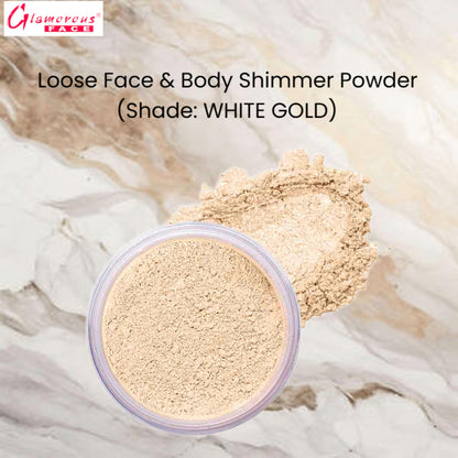 Glamorous Face Loose Face & Body Shimmer Powder (Shade: 10 White Gold)