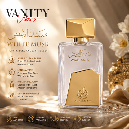 AL Qamar White Musk Eau de Parfum 100ml Pour Homme - Long Lasting Perfume for Men