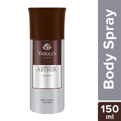 Yardley London Arthur for Men Body Spray 150 ml Masculine Fragrance & Long-Lasting Freshness