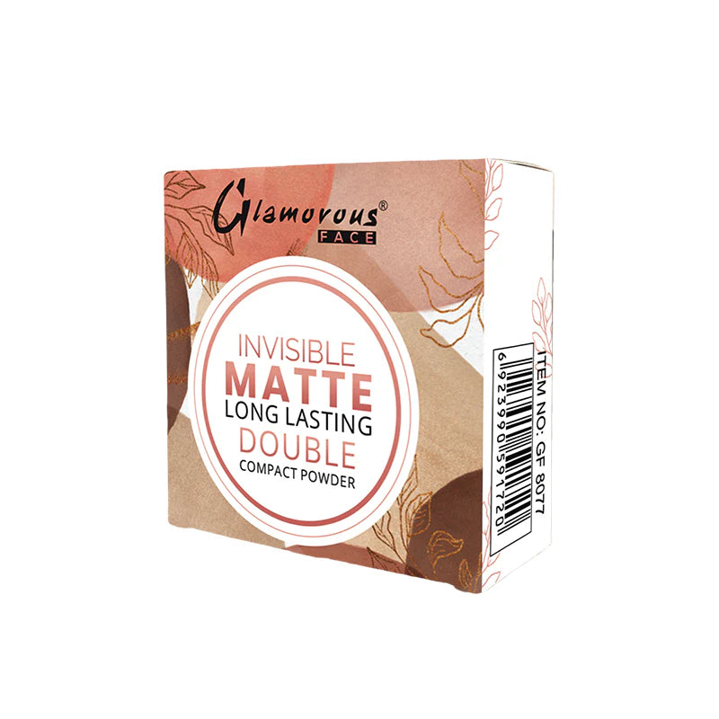 Glamorous Face Invisible Matte Long Lasting Double Compact Powder (Shade:02)