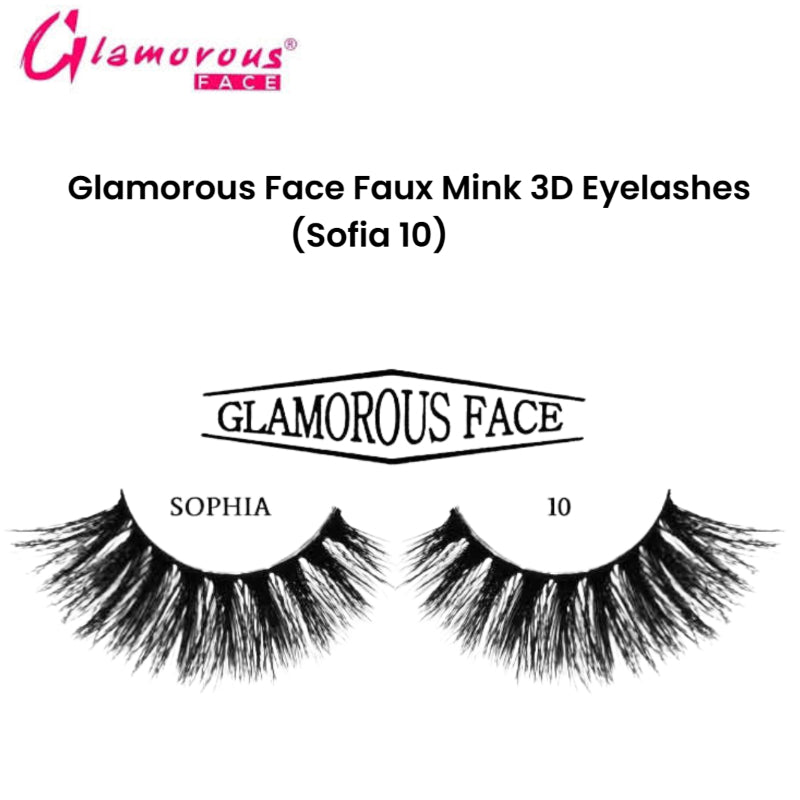 Glamorous Face Faux Mink 3D Eyelashes (Sophia 10)