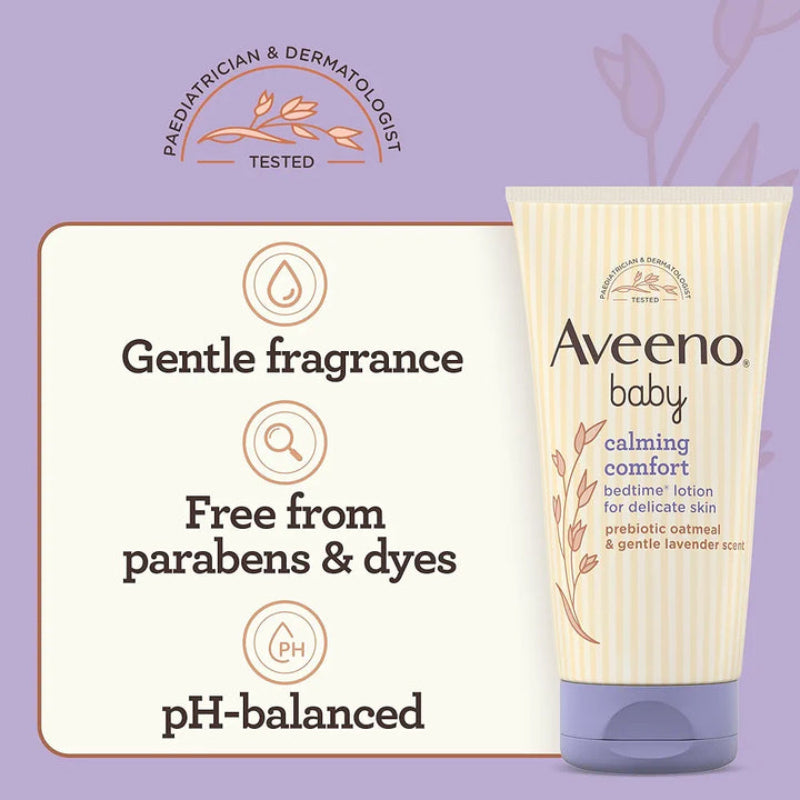 Aveeno Baby Calming Comfort Bedtime Lotion 150ml - Gentle Soothing & Moisturizing Lotion for Delicate & Sensitive Skin
