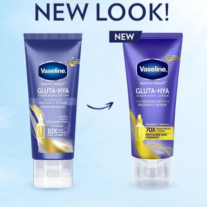Vaseline Gluta-Hya Serum Burst Lotion Healthy Bright Overnight Radiance Repair 200ml