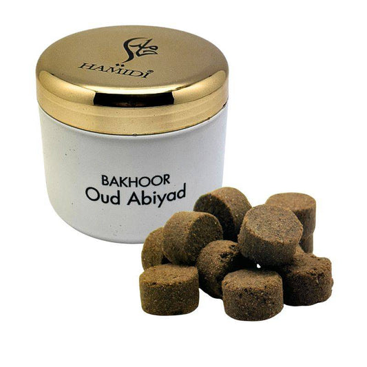 Hamidi Bakhoor Oud Abiyad 70g - Premium Arabic Incense Chips for Long Lasting White Oud Fragrance Home Aroma