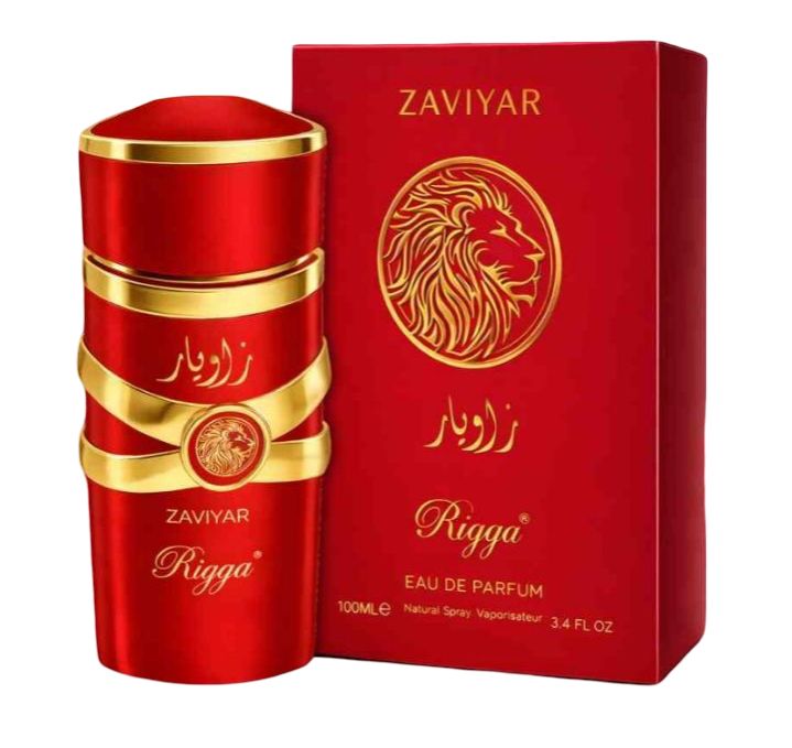 Rigga Zaviyar Red Eau De Parfum 100ml – Long Lasting Warm Spicy Woody Fragrance Perfume for Men Strong Masculine Daily Wear S