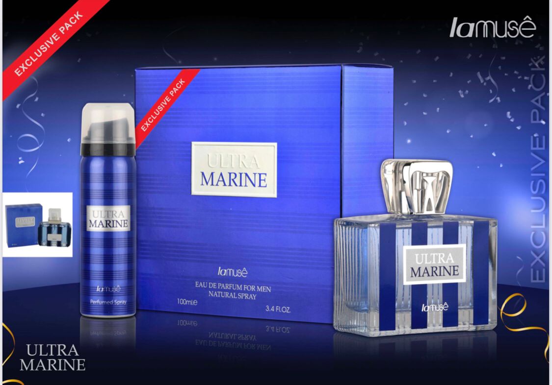 La Muse Ultra Marine Eau de Parfum with Deodorant Set 100ml (Fresh & Aquatic Fragrance)