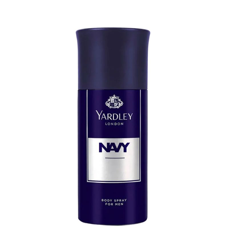 Yardley London Navy Body Spray for Men 150 ml Fresh Masculine Fragrance & Long‑Lasting Freshness
