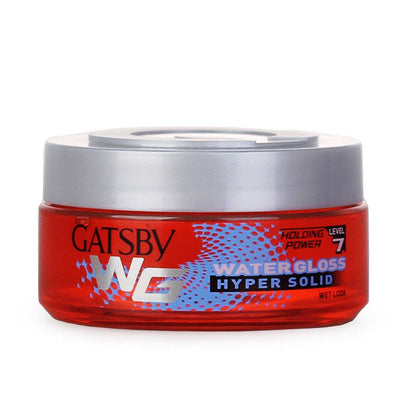 Gatsby Water Gloss Hyper Solid 7 Hair Gel 75g – Ultra Strong Hold Wet Look Hair Styling Gel for Men Long Lasting Shine & Firm