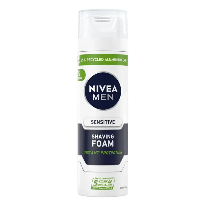 Nivea Men Sensitive Shaving Foam for Sensitive Skin 200ml (Comfortable & Irritation-Free Shave)