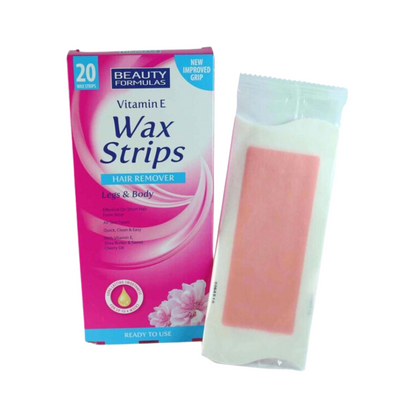 Beauty Formulas Vitamin E Legs & Body Wax Hair Remover Strips 20S