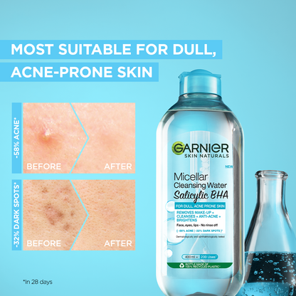 Garnier Salicylic + BHA Micellar Cleansing Water for Acne Prone Skin 125ml