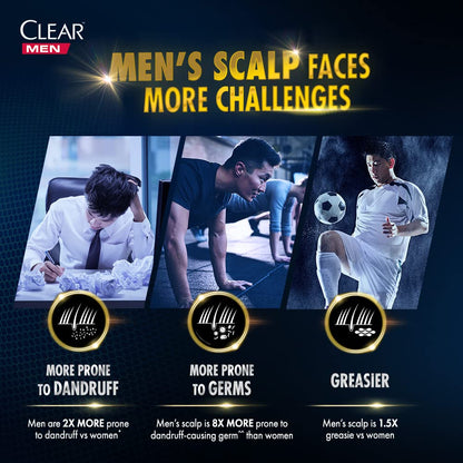 Clear Men Anti Hair Fall Shampoo 10X Less Hairfall 320ml - Strong & Healthy Hair Care with Scalp Strengthening Formula