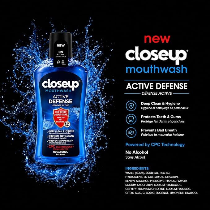 Closeup Active Defense Mouthwash 500ml - Fresh Breath Daily Oral Care
