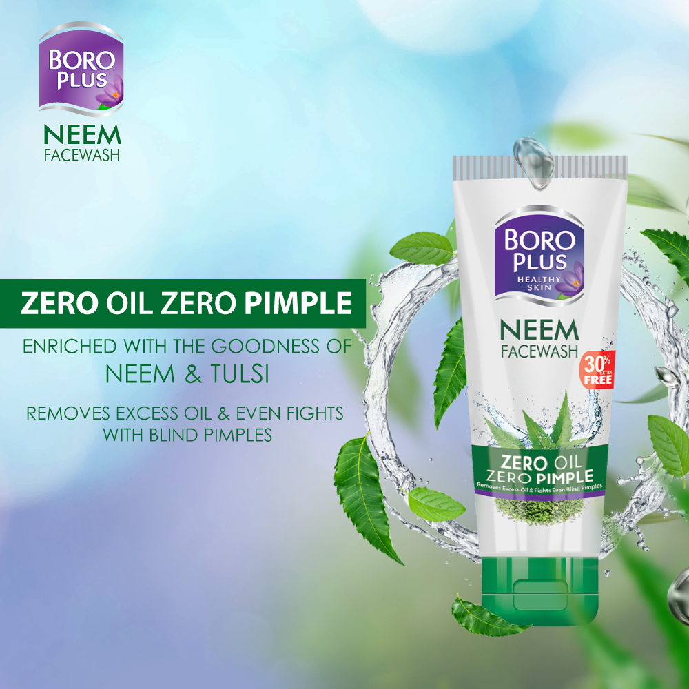 Emami BoroPlus Neem Face Wash 50ml (30% Extra) - Deep Cleansing Anti Acne Face Wash for Oil Control, Fresh & Clear Skin Care
