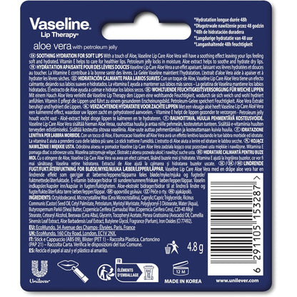 Vaseline Lip Therapy Aloe Vera Lip Balm 4.8g – Hydrating Lip Balm for Soft Smooth Lips, Daily Moisture Care, Dry Lip Protecti
