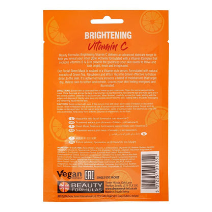 Beauty Formulas Brightening Vitamin C Facial Sheet Mask