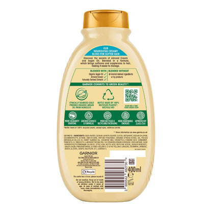 Garnier Ultimate Blends Creamy Nourishing Shampoo with Argan Richness Almond Cream & Moroccan Argan Oil for Dry to Very Dry H