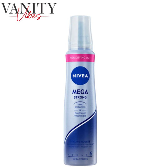 Nivea Mega Strong Styling Mousse with Heat Protection & Panthenol (Vitamin B3) 150 ml Strong Hold & Hair Care