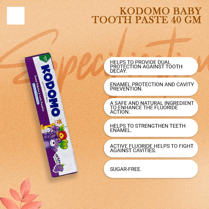 Kodomo Lion Grape 0.5 Yrs Cream Tooth Paste 40g