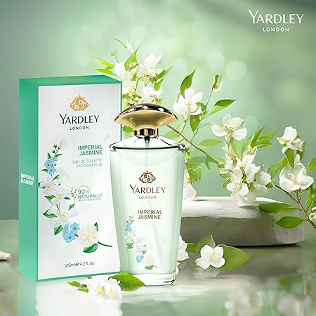 Yardley London Imperial Jasmine Eau de Toilette for Women 125ml - Elegant White Floral Jasmine Fragrance Perfume with Orange 
