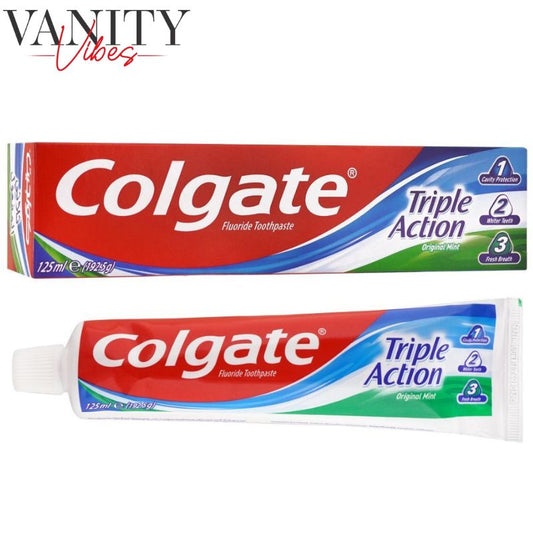 Colgate Triple Action Original Mint Toothpaste 125ml Cavity Protection, Fresh Breath & Strong Teeth