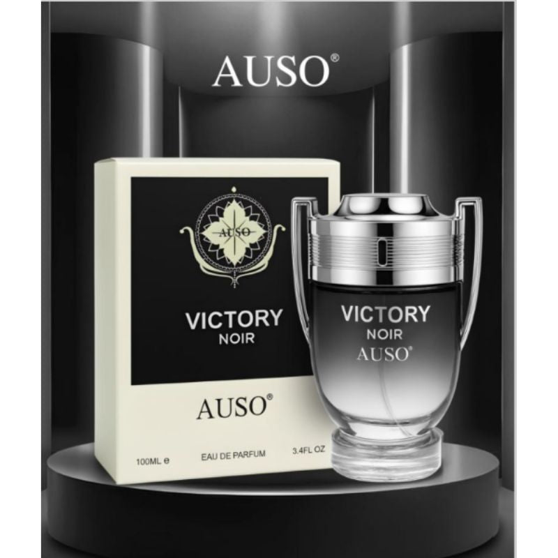 Auso Victory Noir Eau de Parfum 100ml - Long Lasting Deep Woody Spicy Fragrance Perfume for Men Strong Elegant Night Wear Sce
