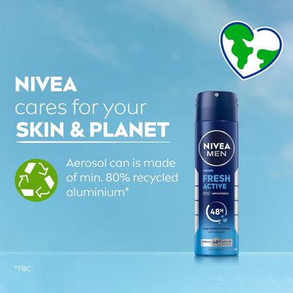 Nivea Men Fresh Active Infini Fresh 48H Anti-Bacterial Deodorant Spray 150ml