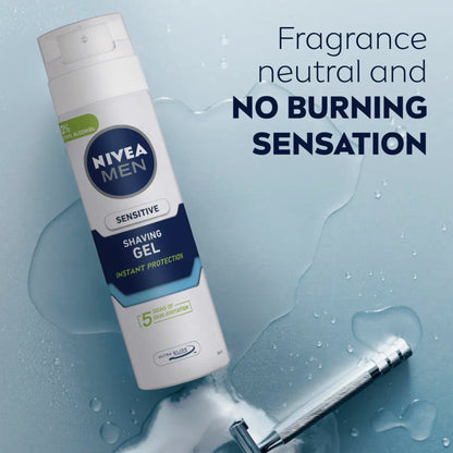 Nivea Men Sensitive Shaving Gel for Sensitive Skin 200ml (Smooth & Irritation-Free Shave)