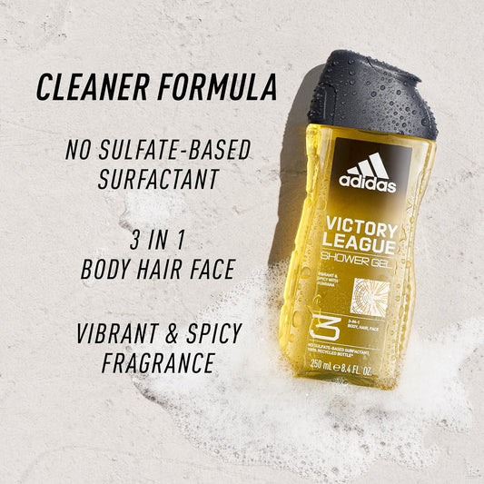 Adidas Victory League 3-in-1 Body, Hair & Face Wash Shower Gel 250ml