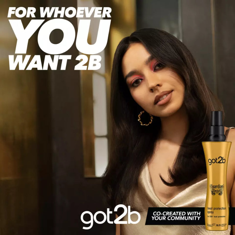 Schwarzkopf Got2b Guardian Angel Heat Protection Spray 200ml Protects Hair from Heat & Damage