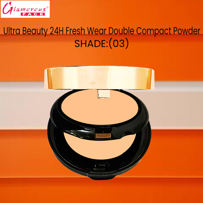 Glamorous Face Ultra Beauty 24H Fresh Wear Double Compact Powder (Shade:03)