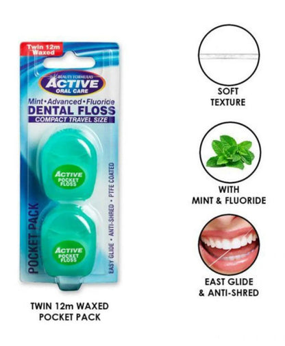 Beauty Formulas Active Advanced Mint Wax Fluoride Floss Pack of 2